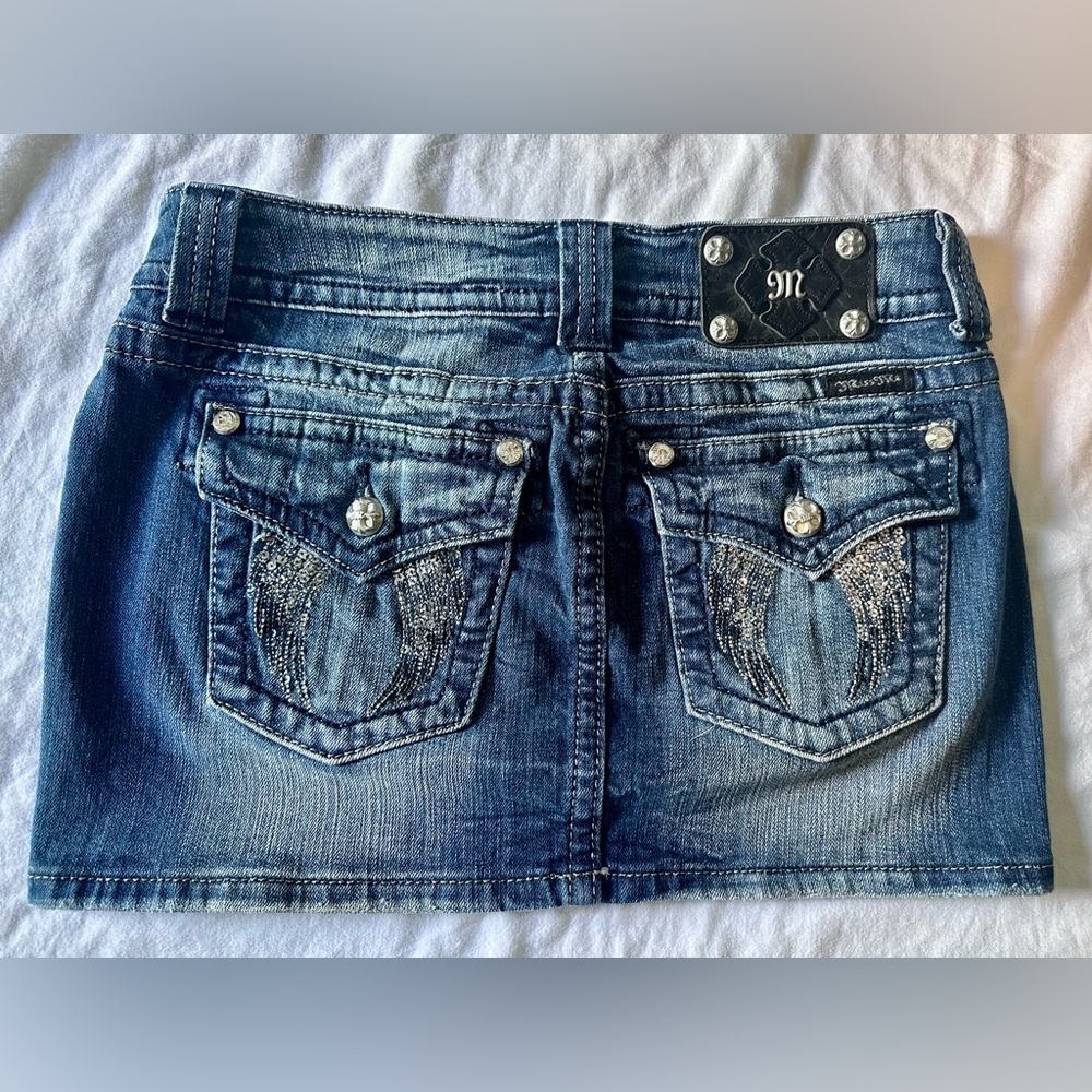 Miss Me Angel Wings Jean Skirt. Size 27